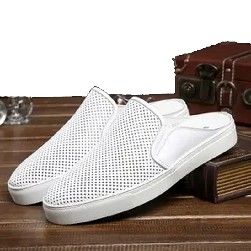 Mężczyźni Designer rozmiar pantoi Pianka przesuwana biała czyste świecące płaskie sandały plażowe