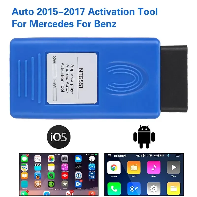 Narzędzie diagnostyczne samochodu iOS Android Autos Aktywacja NTG5 S1 Auto OBD Aktywator Carplay dla Mercedesa Benz