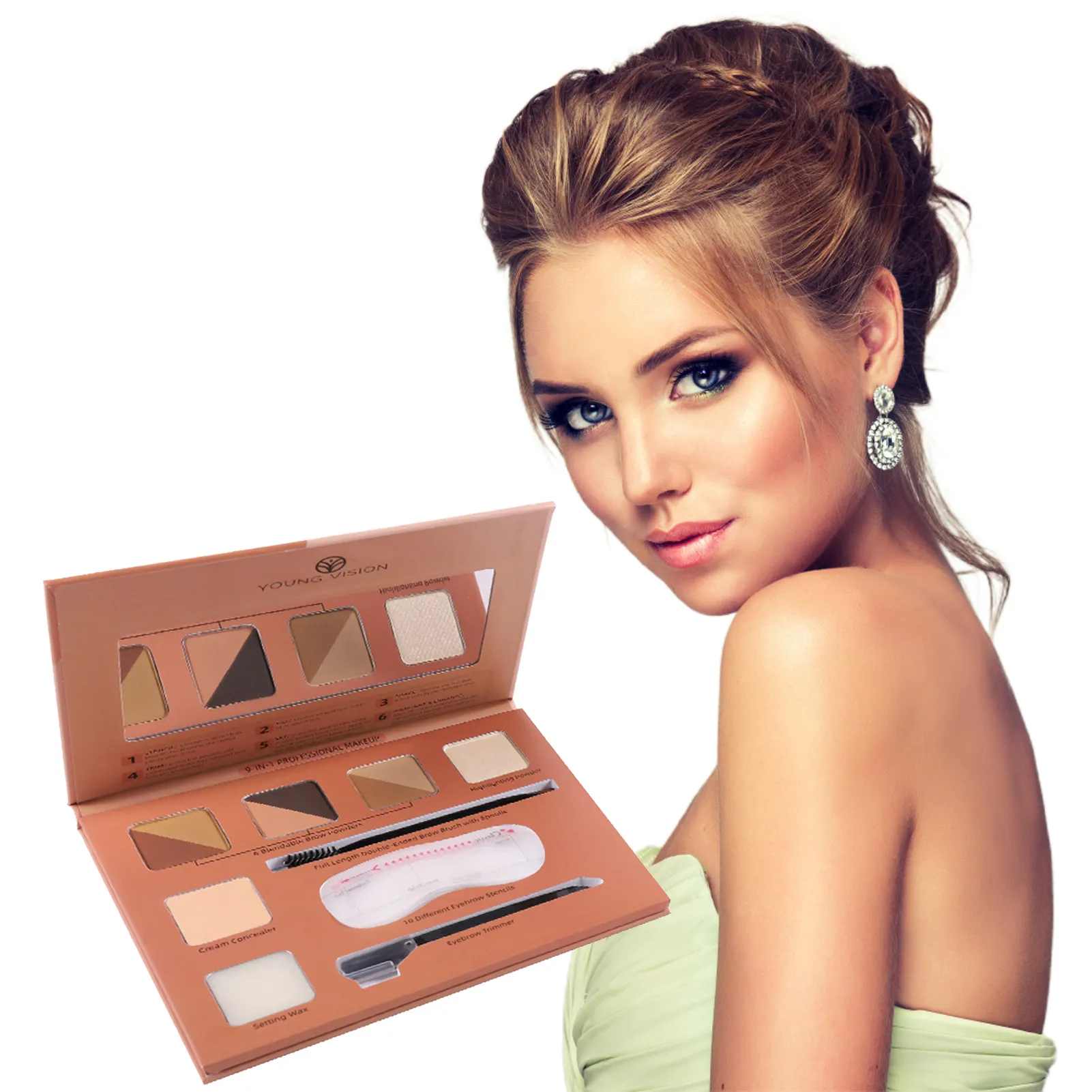 Palette per sopracciglia per palette Velvety Texture Kit di trucco per il trucco per il trucco per occhiali per ombretti Set di cosmetici di bellezza impermeabili nudi