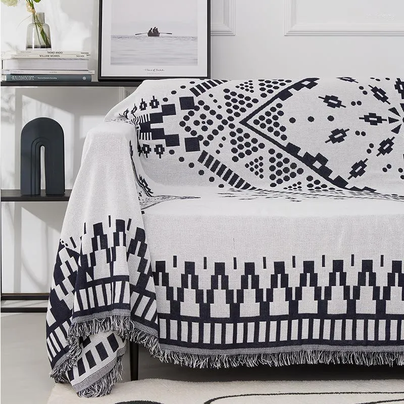 Pokrywa krzesełka czeska na dzianinowa koc łóżko krączka gobelin bedspread duży miękki rzut para