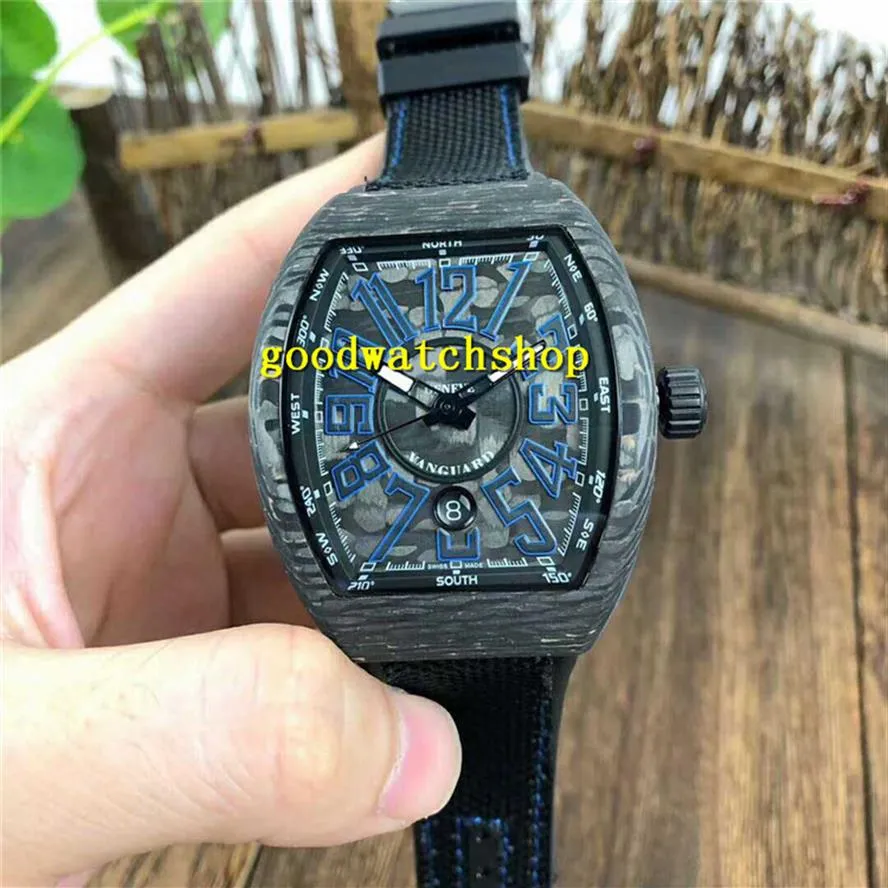 2019 Vanguard Carbon Krypton Montre pour homme Montre de sport super lumineuse Suisse 0800 Automatique Mécanique 28800 vph Saphir Cristal Wate273B