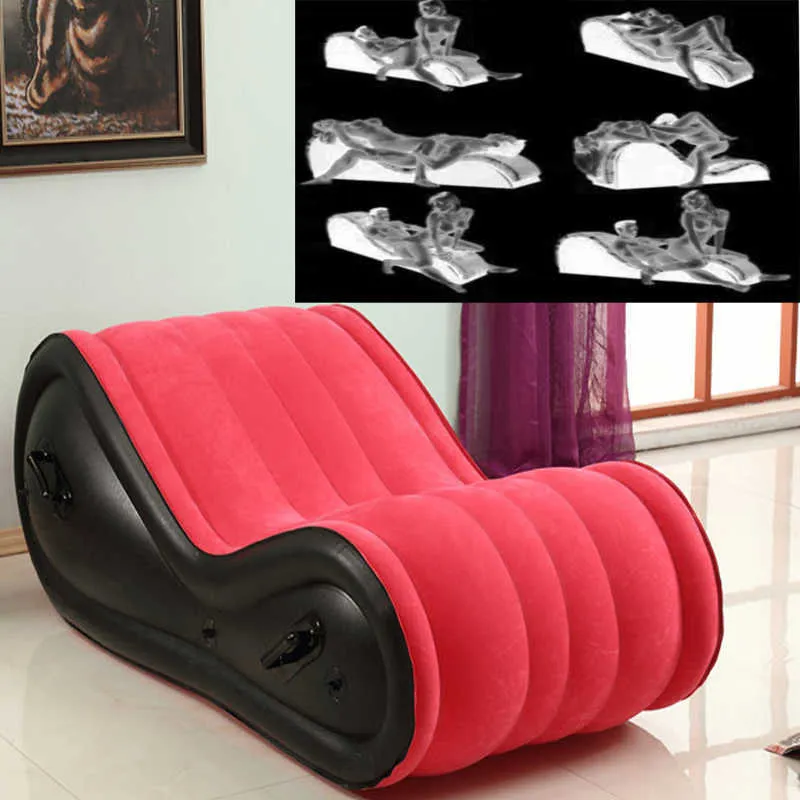 Articoli di bellezza Gonfiabile sexyy Divano letto Gioco per adulti Chaise Mobili per soggiorno Tantra con sedia a dondolo con pompa ad aria elettrica