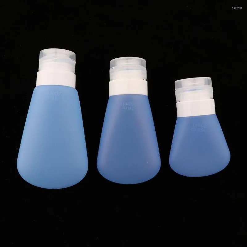 Bouteilles de stockage 3pcs bouteille de voyage en silicone souple portable pour shampooing lotion de bain liquide