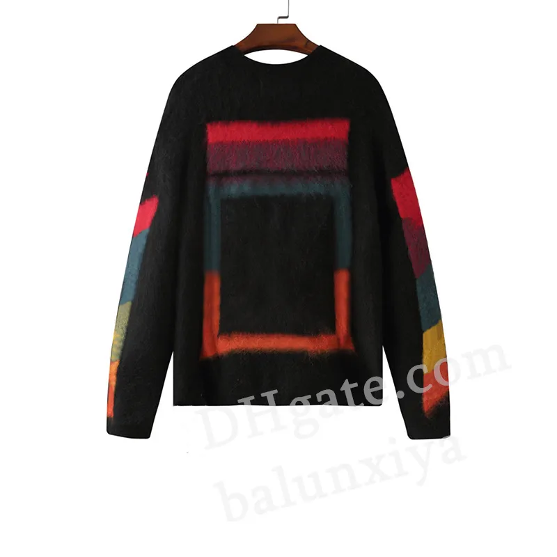 Mens Designer Sweaters Splice Tie Dye Pattern Classic Design Trend Top Unisex Thicked Knitwear Streetwear Knits Fashion Winter Sweater Hoodies Stripe Top SSS