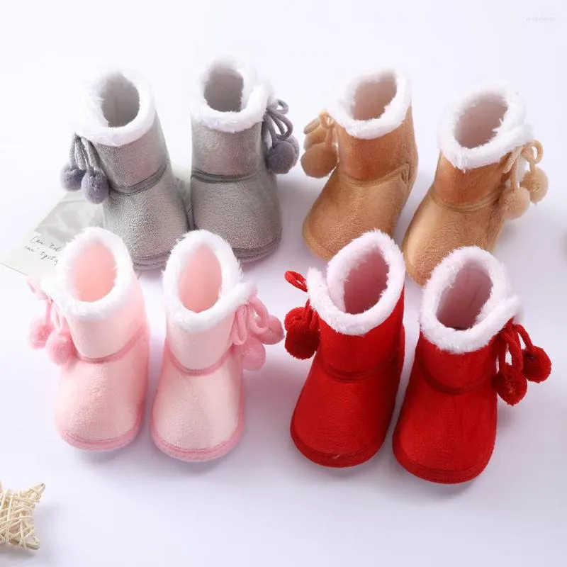 Primi camminatori Autunno Scarpe da bambino Ragazza 1 anno Inverno Born Boys Suola morbida Walker Stivali da neve caldi in pelliccia per bambini 0-18 mesi