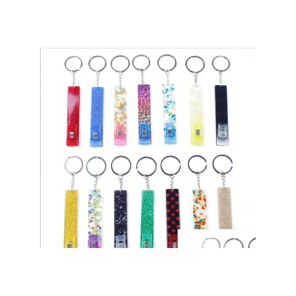 Schlüsselanhänger Lanyards Kreditkarte Pler Acryl Debit Bank Grabber Langer Nagel Geldautomat Schlüsselanhänger Karten Clip Nägel Schlüssel Rin Drop Lieferung Mode Dh6Bc