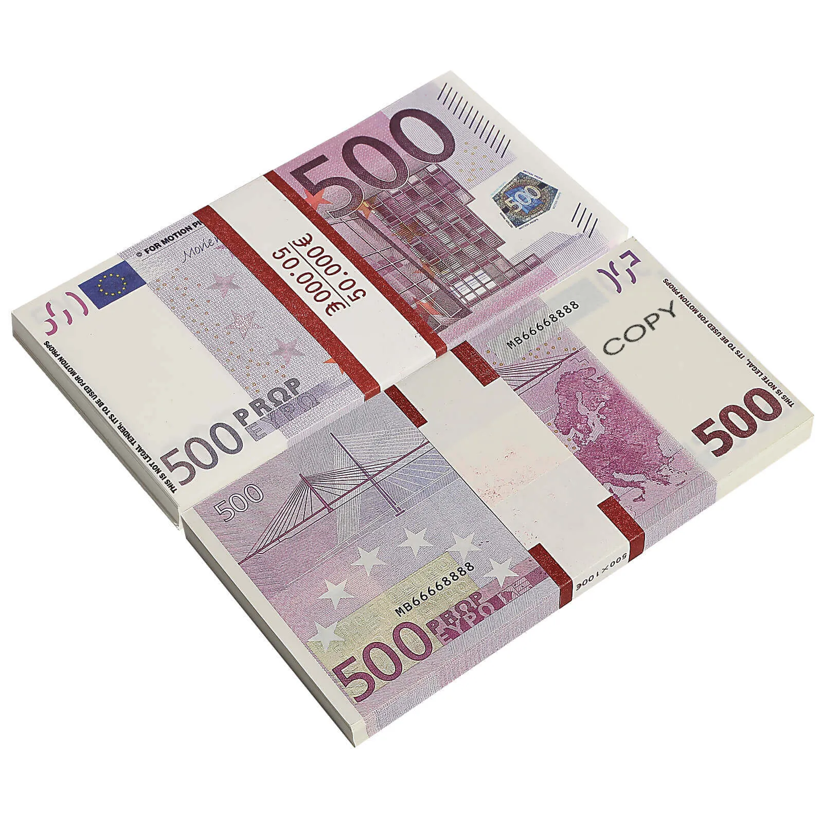 Paper Money 500 Toy Dollar Bills réaliste imprimé complet 2 sia colon Bill Kids Party and Movie Accesstes Fake Euro Pranks for Adults