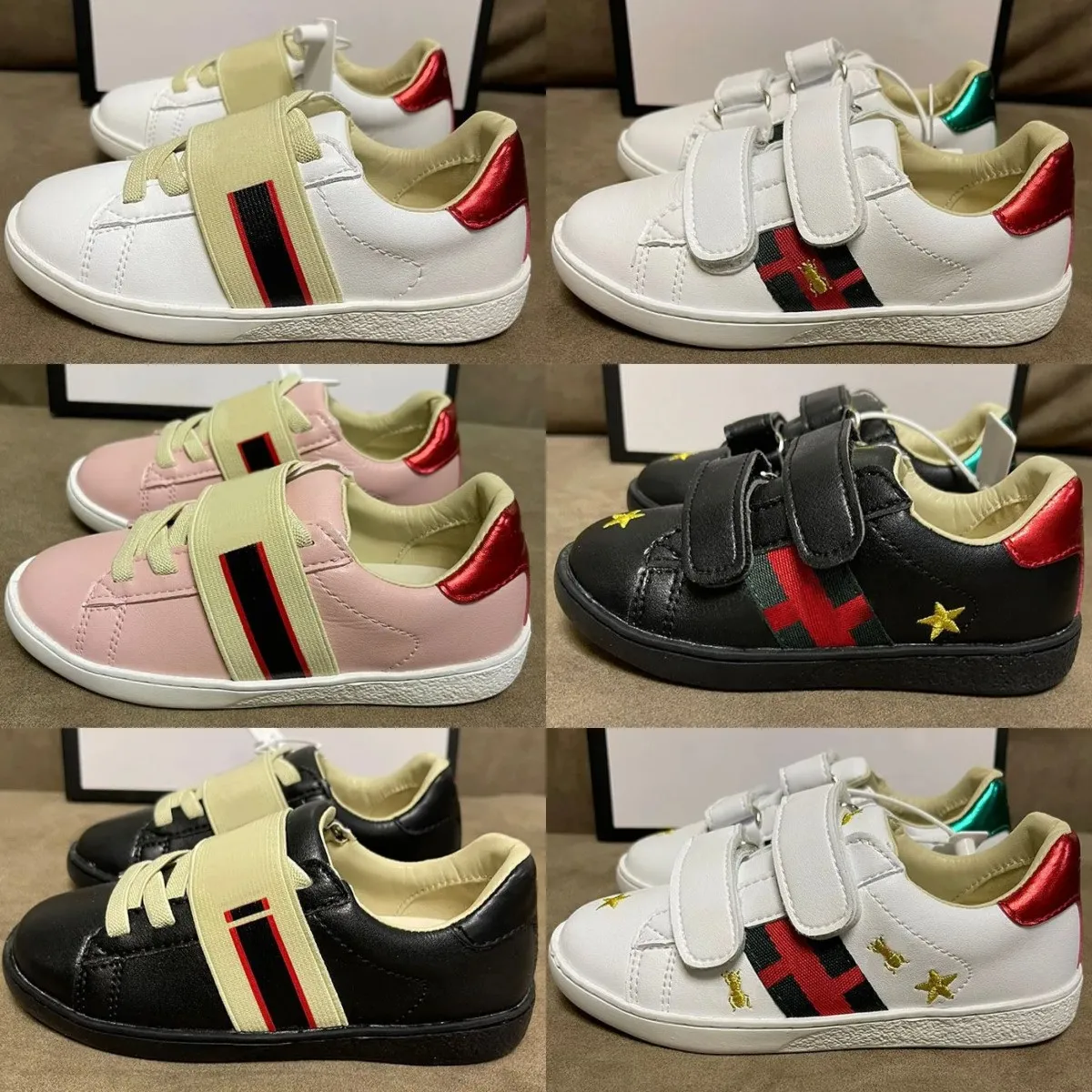 Designer Casual Bee Kinderschoenen Peutertrainers Babyschoen Baby's Meisjes Kind Jeugd Sneaker Kinderen Luxe Merken Zwart Wit Roze Sneakers Buitenschoeisel