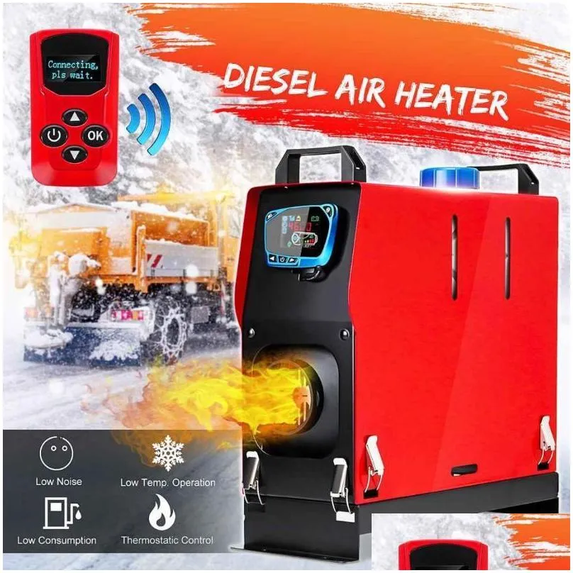 Car Heating Fans All In One 2Kw 12V Air Diesels Heater Hole For Trucks Motorhomes Boats Bus Addlcd Key Switchaddenglish Remote1 Dr Dh1Wu