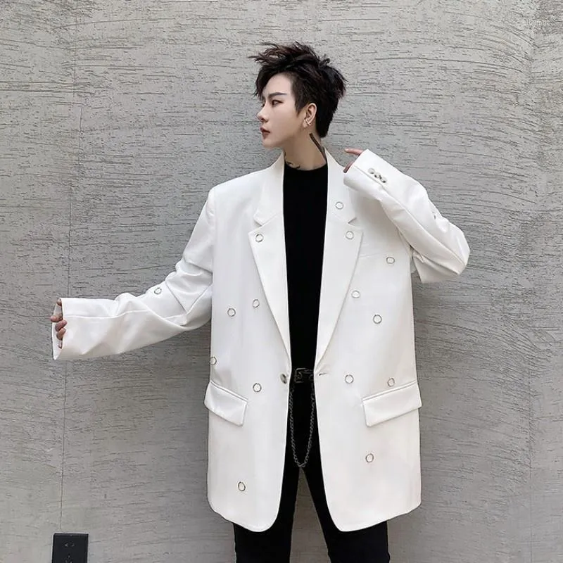 Herrdr￤kter hopp h￶ft l￶s casual blazers m￤n enkel knapp l￥ng ￤rm v￥rens h￶stdesigner kostym jackor koreansk stil mens blazer rockar