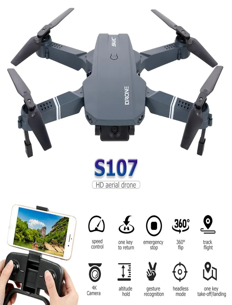 S107 بدون طيار مع كاميرا 4K WiFi FPV مسار المسار الطيران الارتفاع إيماء