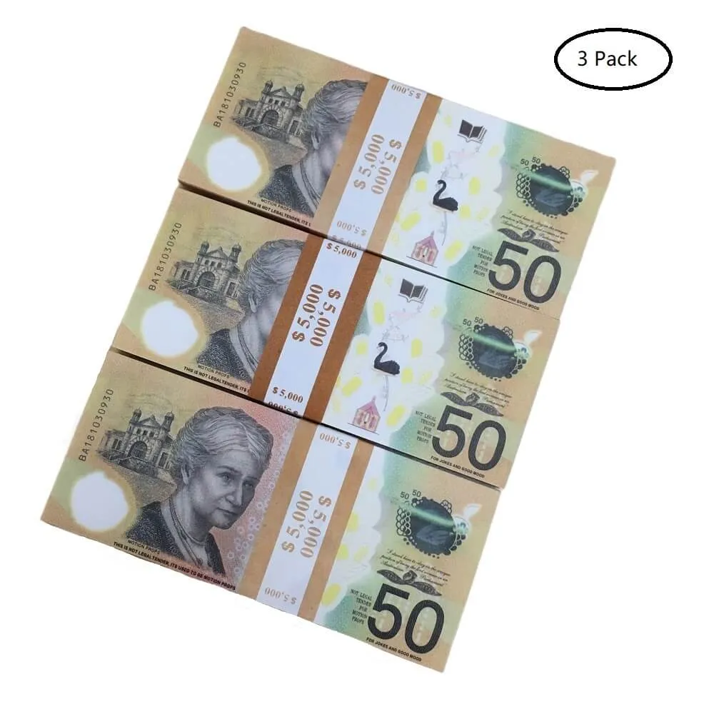 Prop Movie Money Prop Australian Dollar 20 50 100 AUD Banknotes Paper Copy Game Props2951JFD1