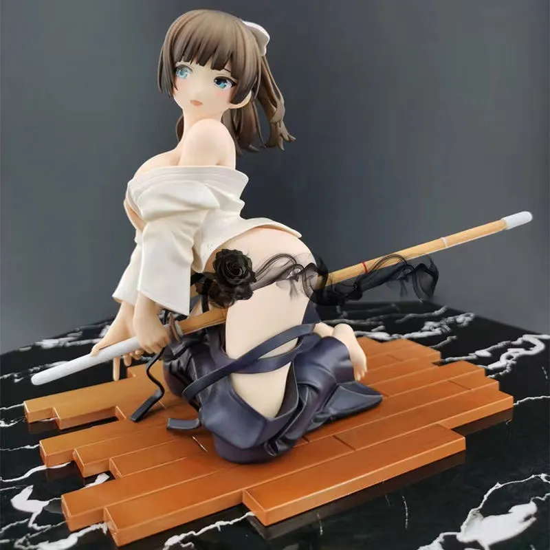 Miniatures Toys Native Beautiful Girl -serie Kendo Girl Saisonji Dianthus 1/6 PVC 18cm Figuur Anime Sexy Collection Model Doll speelgoed Desk Orna