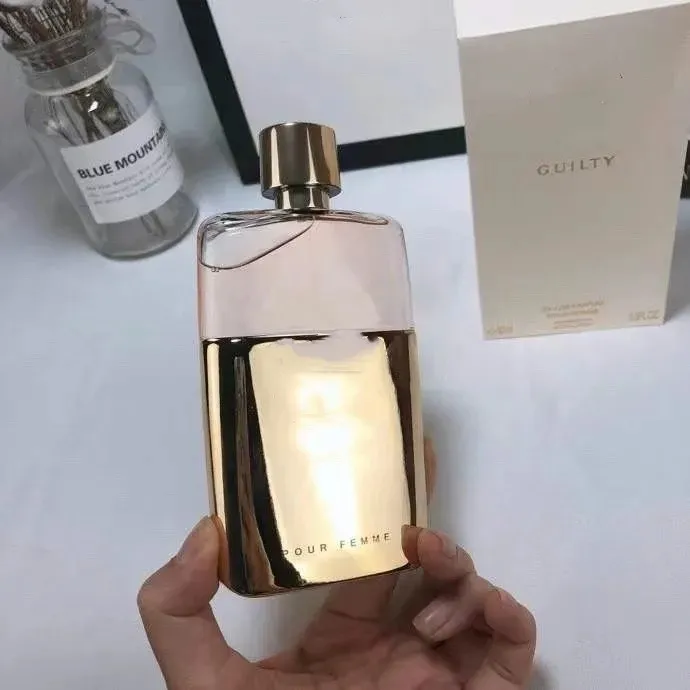 Mais recente design colônia feminina perfume homem 100ml culpado garrafa preta mais alta versão de fragrância spray clássico estilo duração do navio rápido melhor qualidade