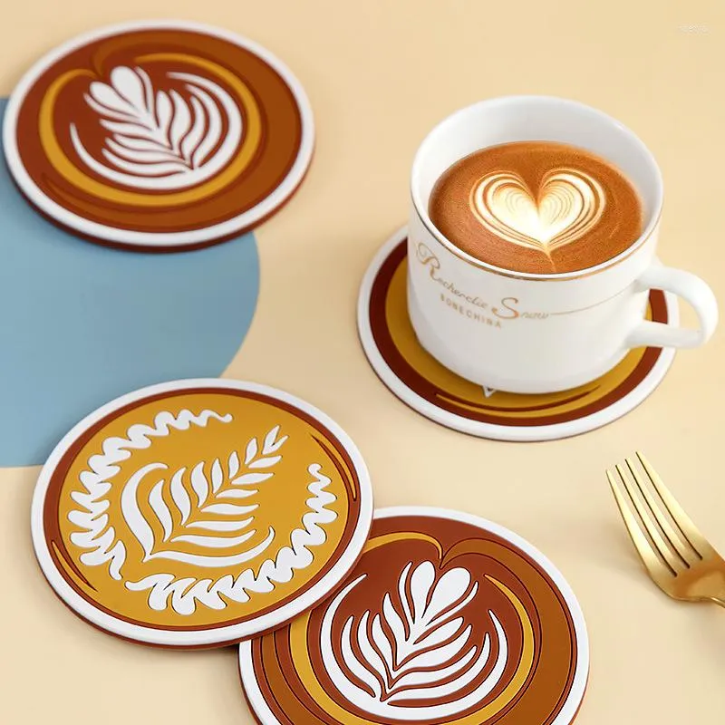 Tafelmatten Koffie beker Mat Mocha Patroon Non-Slip Placemat PVC Pot Tea Milk Mug Pad Home Decor