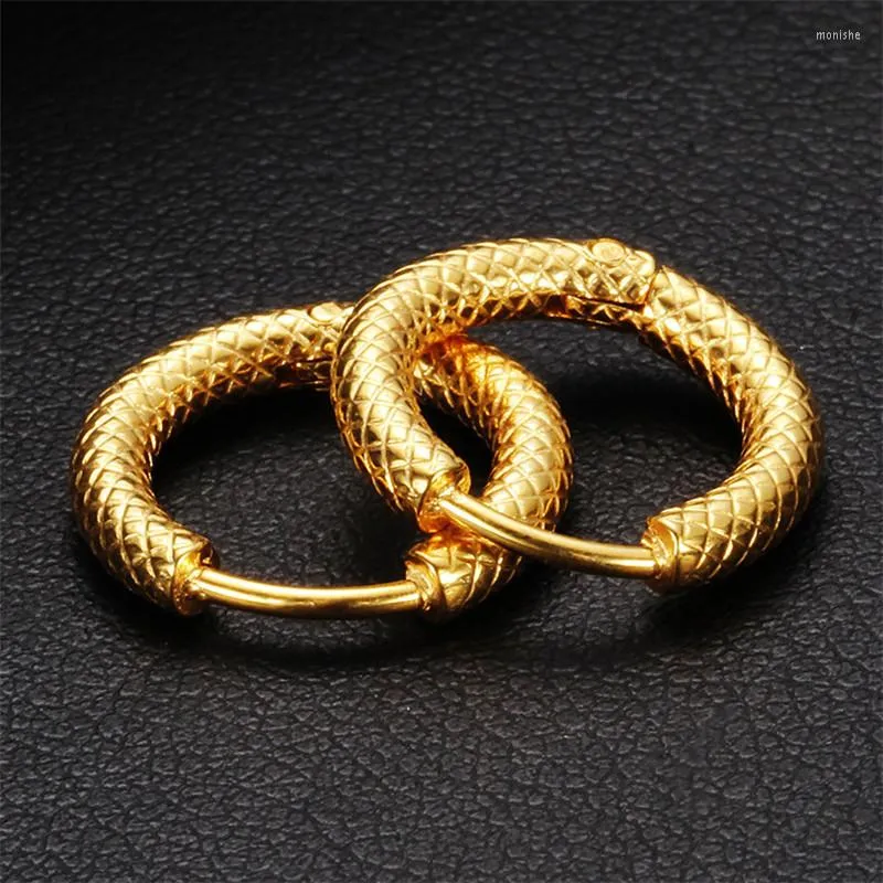 أقراط طوق Letapi Gold Silver Color Stefles Stainlist Hoops صغيرة السميكة للنساء البيان الصلب المجوهرات بالجملة