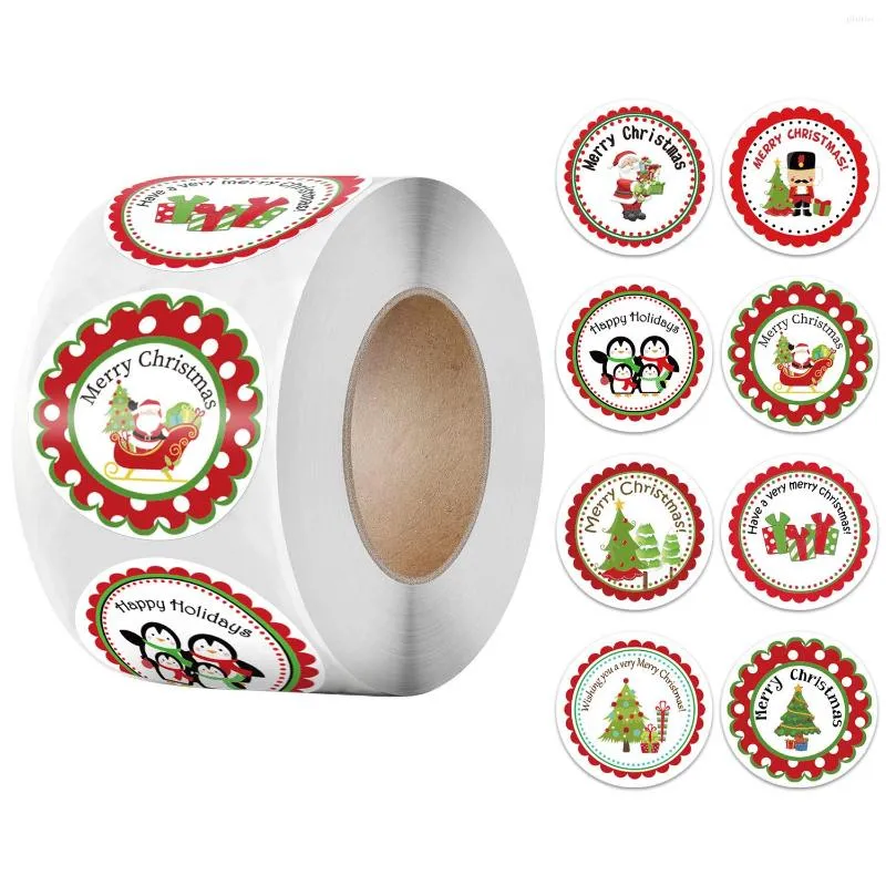 Gift Wrap 500 pc 1/1.5 inch Christmas Theme SEAL Labels Stickers voor doe -het -zelf bakpakket envelop Stationery Decoration Craft Supplies