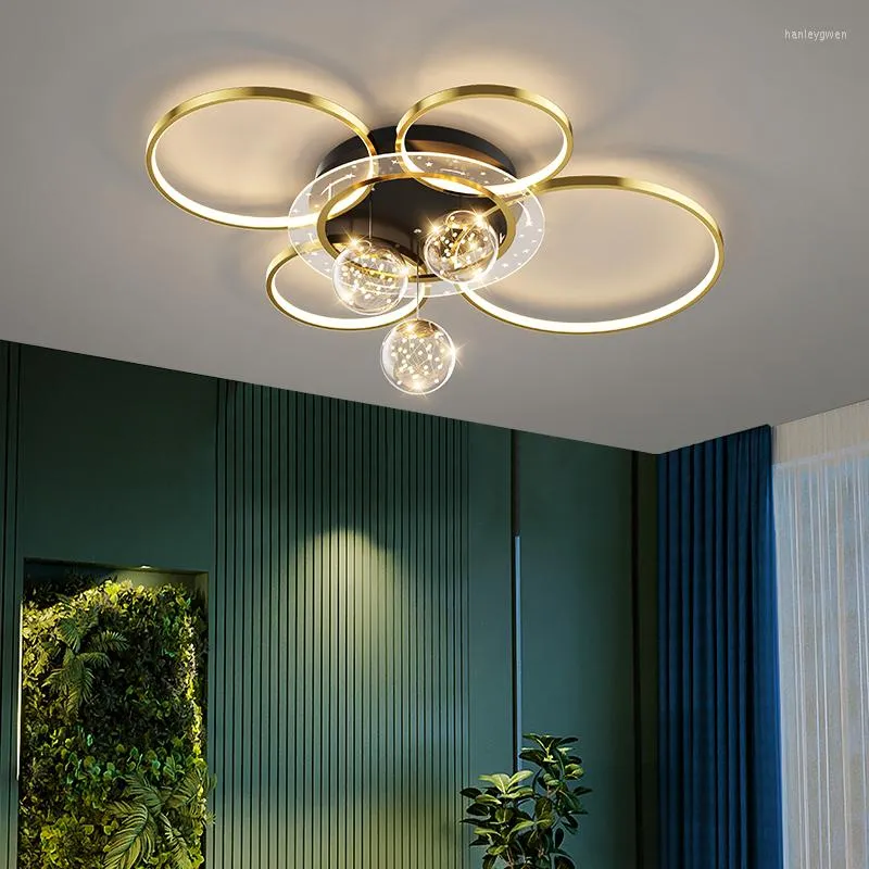 Plafoniere Stile Lampadario da soggiorno stellato Moderna luce decorativa per interni intelligente con lampade telecomandate Lustro
