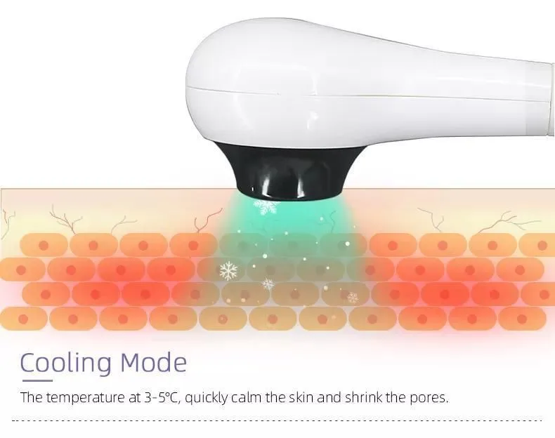 Cooling face vacuum and radio frequency 2 in 1 skin care and face lifting