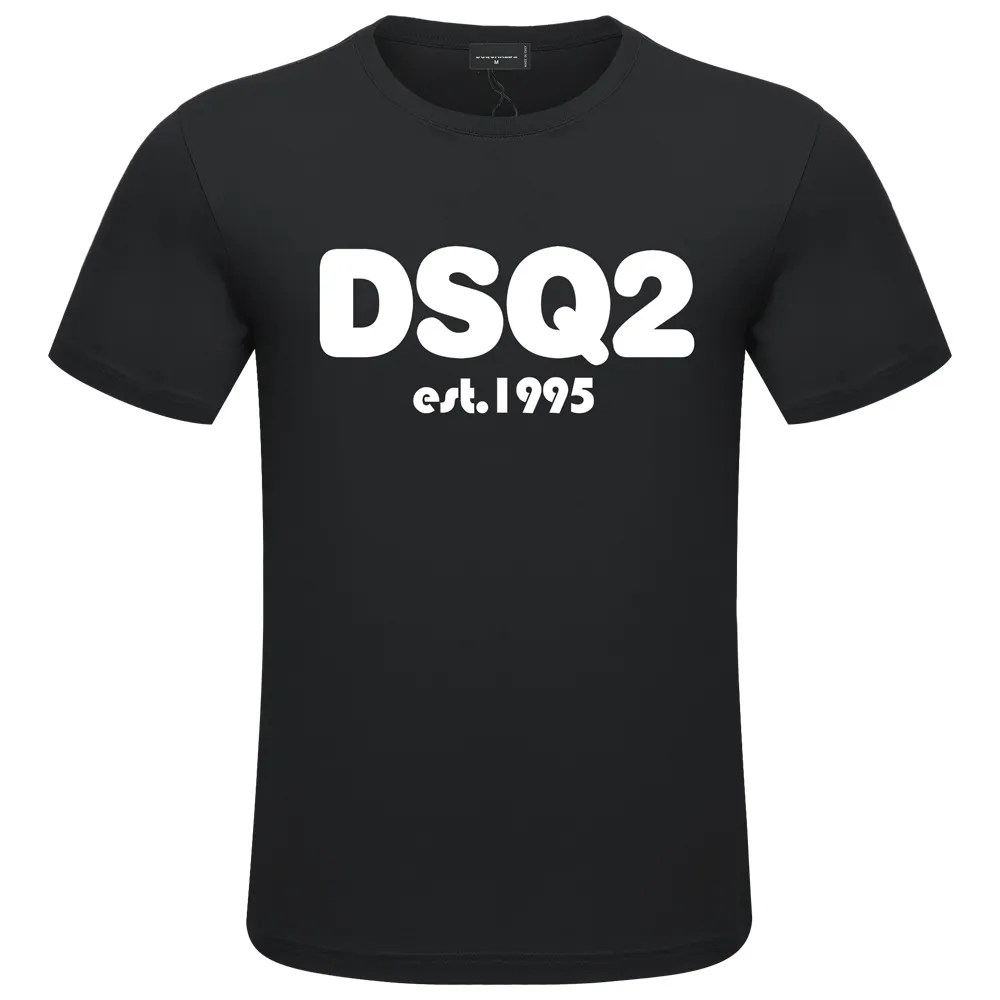 DSQ2 panno di cotone Gli amanti della T-shirt di moda con stampa di lettere in cotone per l'estate da uomo hanno maniche corte girocollo allentate
