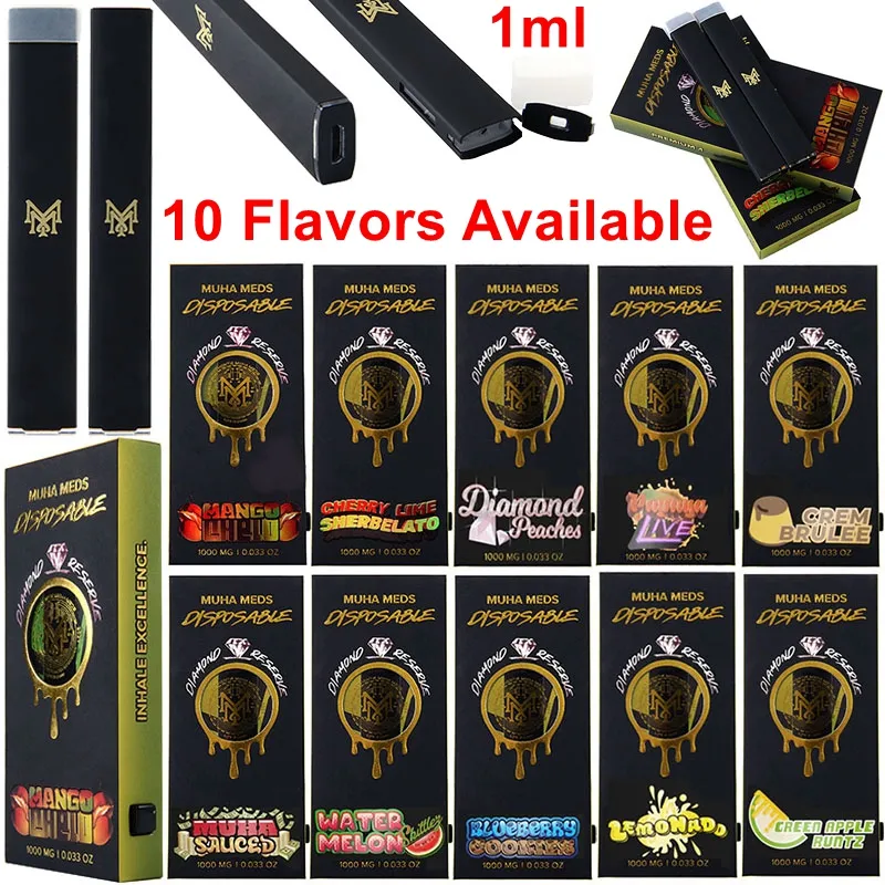 10 Flavors Muha Meds Disposable Vape Pens Diamond Reserve Device Pods