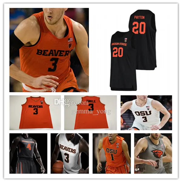 NCAA Oregon State Beavers OSU College Basketball Jerseys Glenn Taylor Jr. Papież Dexter Akanno DZMITRY Ryuny Rodrigue Andela Michael Rataj Tyler Bilodeau Gary Payton