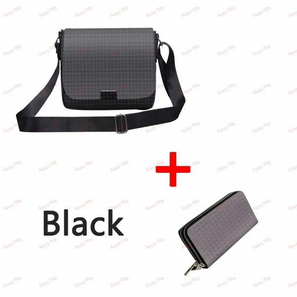 Two Piece Shoulder Bag Designer Bags Luxury Cross Body Bag Fashion Briefcase Long Wallet Brown And Black Grid Purse Double Zip Wallets