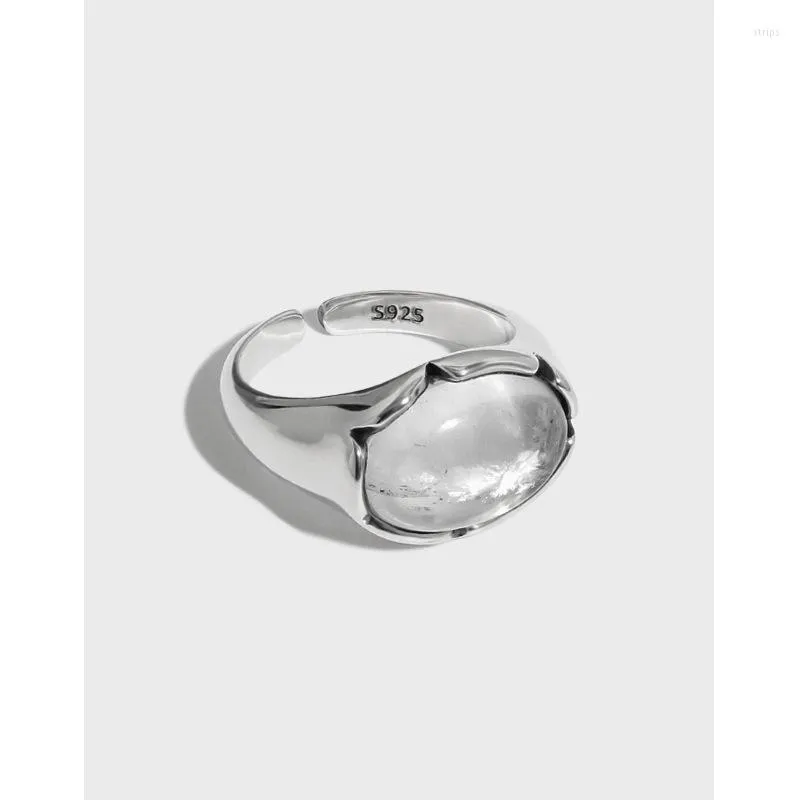 Anillos de racimo CHOZON S925 Plata de ley Retro Do The Pld Anillo de dedo de boda de cristal pavimentado para mujeres Parejas Amantes Regalo de promesa