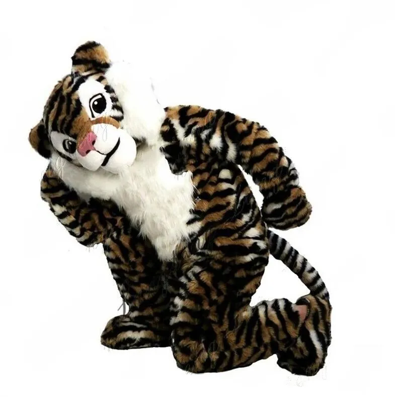 Disfraz de mascota tigre de peluche, disfraz peludo, nuevo disfraz de actuación de Animal, vestido elegante, traje de fiesta para desfile publicitario