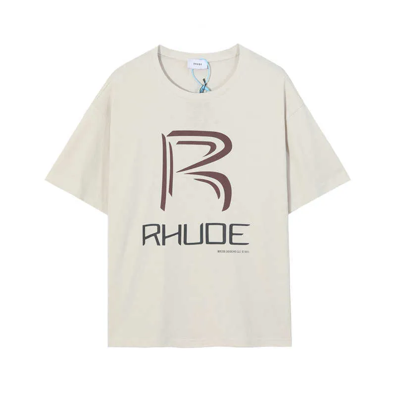 T-shirty męskie Rhude x McLaren list haftowany lapel pullover T-shirt 1 i damski krótki rękaw S-xl 568