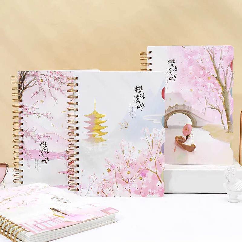 4pcs/lot Cute Coil Spiral A5 Diary Notebook Line Paper Daily Weekly Planner Agenda Notepad School Office Supplies Stationery