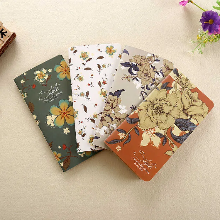 1PCS Flower Notebook 172By90By4mm Agenda Kawaii Journals Plannner Diary Książka 24 Sheets School Office Plationery Planner