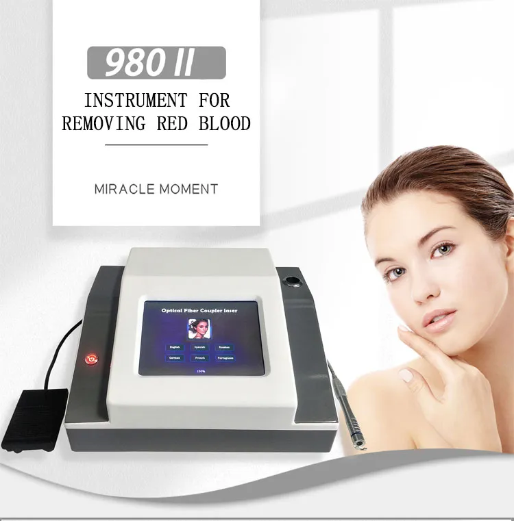 Puissante machine laser à diode 980nm pour l'élimination vasculaire équipement de salon de beauté de thérapie de veine d'araignée laser de soie de sang rouge para eliminar