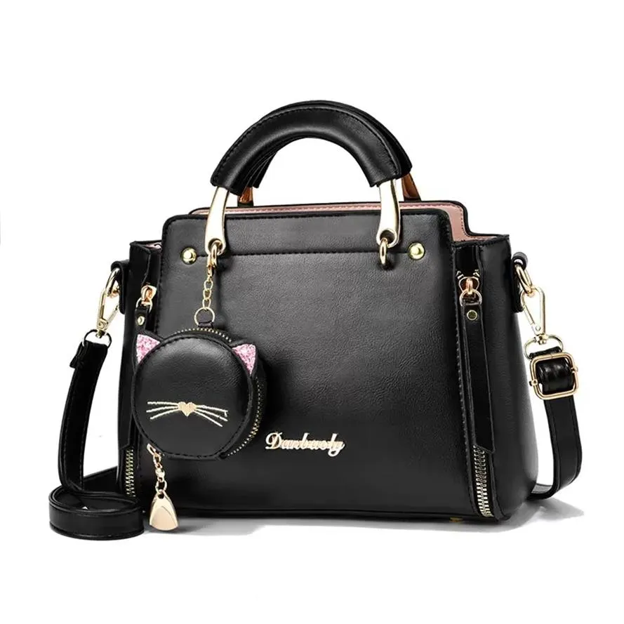 HBP schattige handtassen portemonnees bakken zakken dames portefeuilles mode handtas portemonnee pu schoudertas zwarte kleur333L