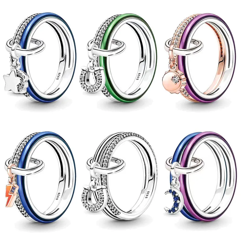 Nuovi popolari anelli in argento sterling 925 Collezione di ciondoli con ciondolo piccolo Adatto per braccialetti Pandora primitivi Accessori moda per gioielli da donna