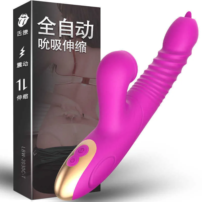 Sex Toy Massager Libo Big Fish Vibration Sucking Stick Telescopic Swing Heat Kvinnlig onani Sexprodukter