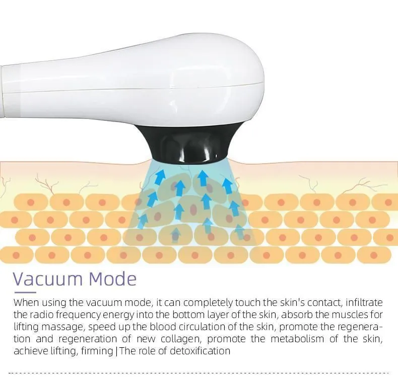 Cooling face vacuum and radio frequency 2 in 1 skin care and face lifting