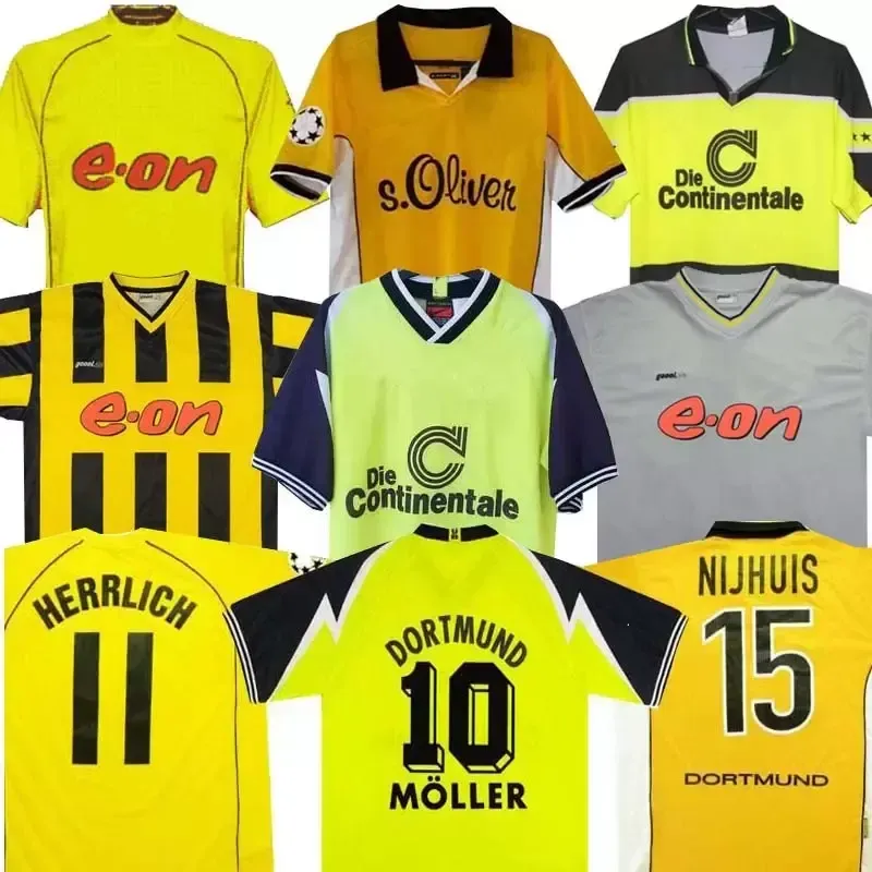 1995 96 97 98 99 2000 01 02 Maglia da calcio retrò Lewandowski REUS METZELDER DEDE MOLLER AMOROSO ROSICKY BOBIC Maglia da calcio per adulti classica