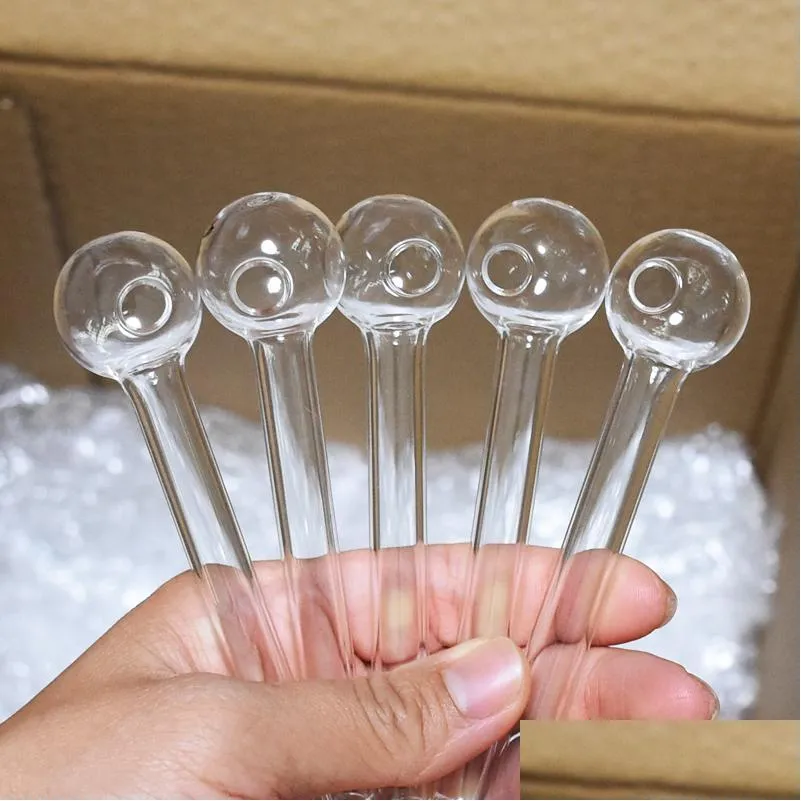 Smoking Pipes Clear Pyrex Glass Oil Burner Pipe Nail Burning Jumbo Concentrate Thick 105Mm Transparent Drop Delivery Home Garden Hou Dhgsf