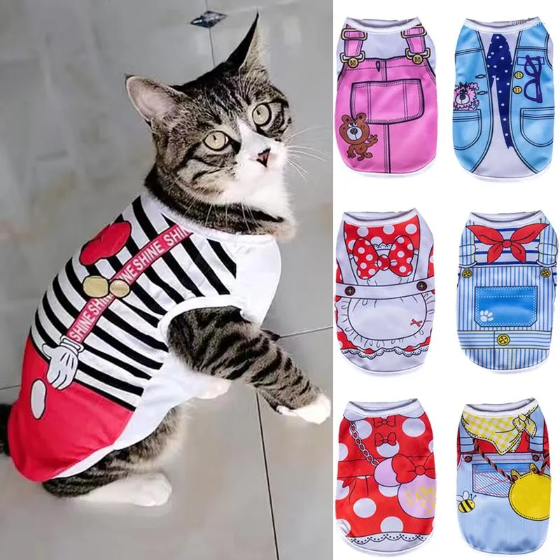 Disfraces de gato dulce estampado Sphynx ropa disfraz verano Mascota chaleco para gatos Gotas persa gatito Mascotas ropa Ubranko Dla Kota