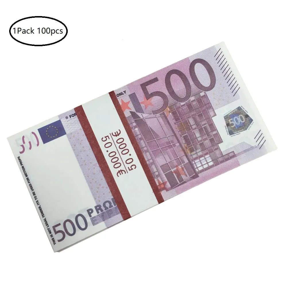 Prop Money 500 Euro Bill till salu Online Euro Fake Movie Moneys 500 räkningar Full Print Copy Party Realistic Fake UK Banknotes Paper Note43qi