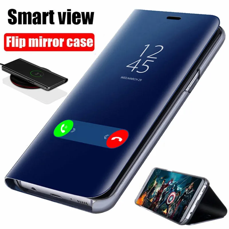 Caixa de flip de espelho inteligente para Samsung Galaxy S22 S21 S20 FE S8 S9 Ultra S10 Plus S7 Edge M21 M31 M30S M40S M60S M80S M51 S10E Tampa