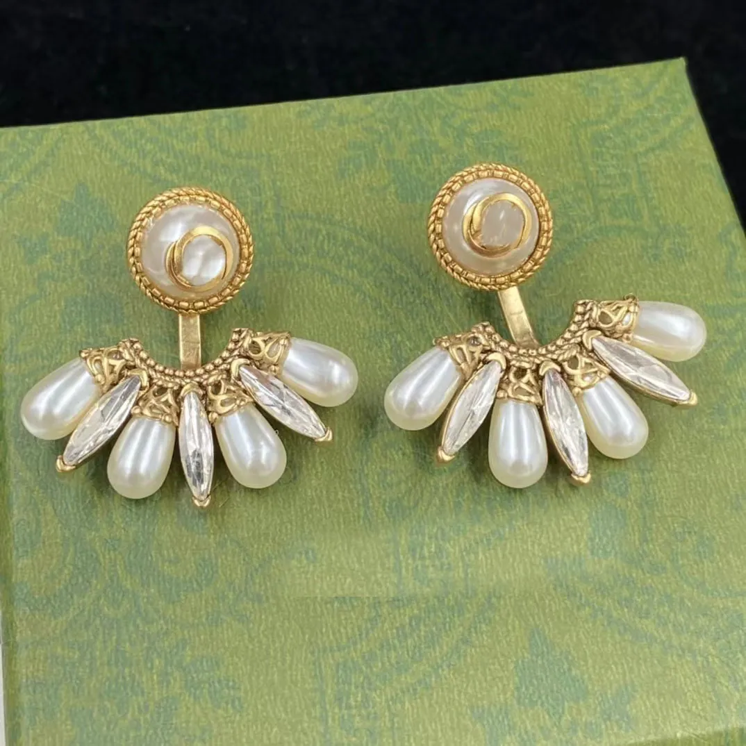 2022 nya vattendroppeformade örhängen aretes orecchini Pearl Crystal Luxury Designer Damörhängen Damfest Presentsmycken