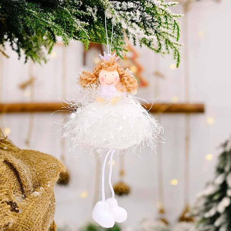 زينة عيد الميلاد لطيفة ملاك دمية فتاة قلادة الباب معلقة شجرة الزخارف عيد الميلاد سنة
