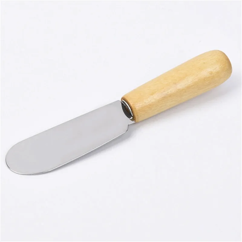 Outils de fromage en acier inoxydable Coueurs de beurre spatule en bois Handle couteau au fromage de dessert.