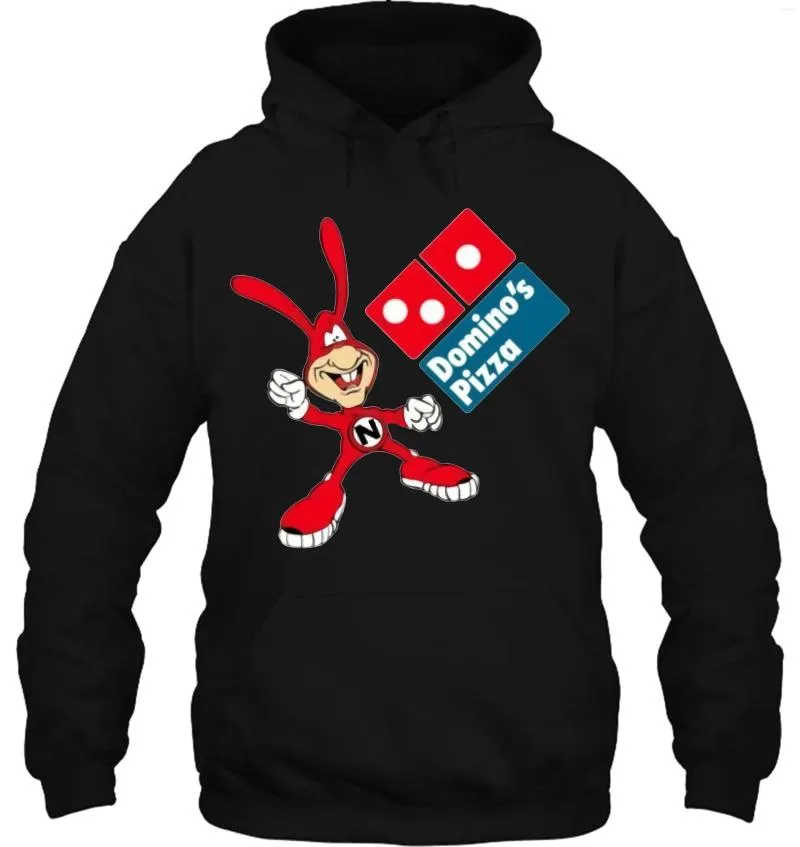 Felpe con cappuccio da uomo Felpa con cappuccio da uomo The Noid Dominos Pizza Loose Black Novità Cartoon Brand Women Streetwear