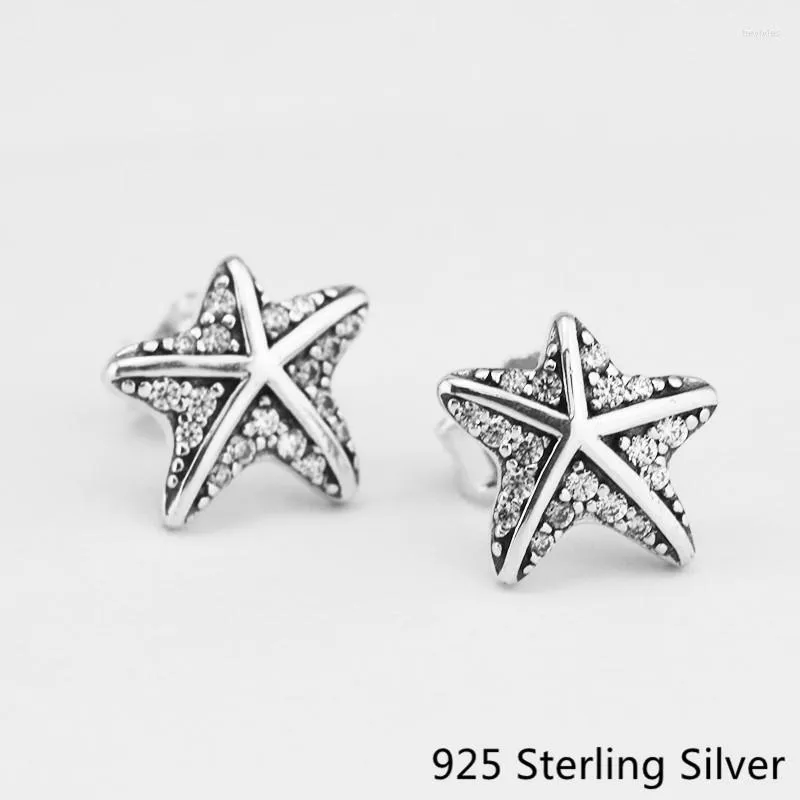 Boucles d'oreilles en argent Sterling 925, bijoux en forme d'étoile de mer tropicale, CZ clair, à la mode pour bricolage, série de breloques d'été pour femmes