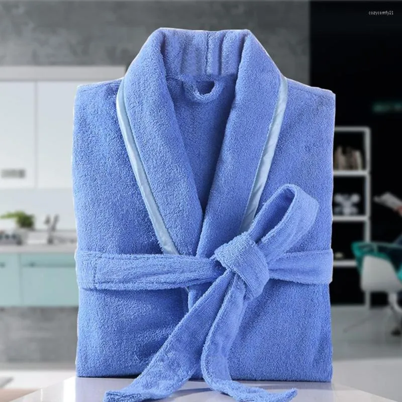 Women's Sleepwear Winter Cotton Bathrobe Toweling Terry Long Thick Robe Lovers Men And Women Nightrobe Casual Home