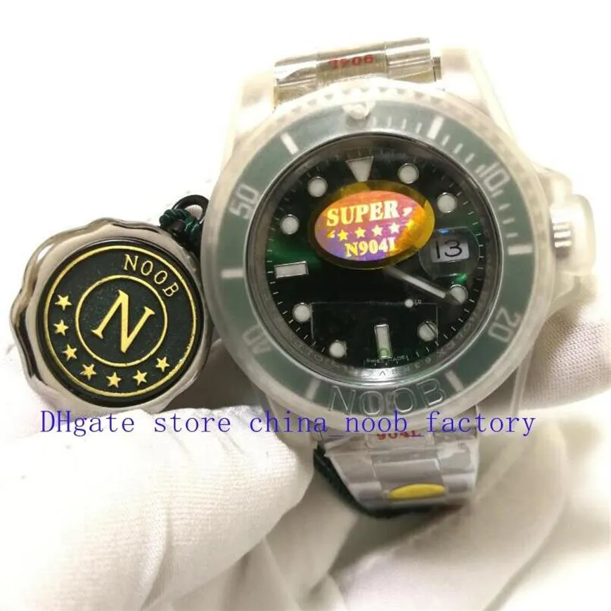 2 couleurs V10 Version Montres Hommes 40MM Noir Vert Céramique Lunette N Usine 904L Acier Automatique Cal 3135 NoobF 116610 Hommes Eta V10S 301l