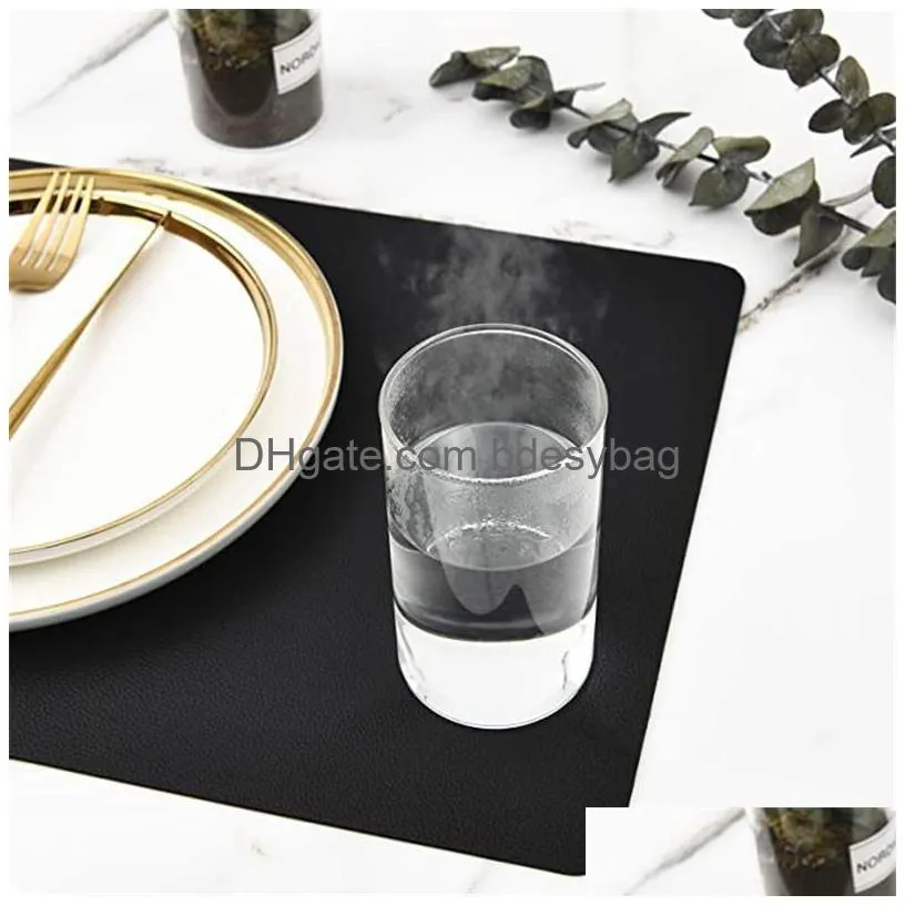 table placemat tableware mat pad faux pu leather placemat heat insulation pad waterproof stain resistant placemats